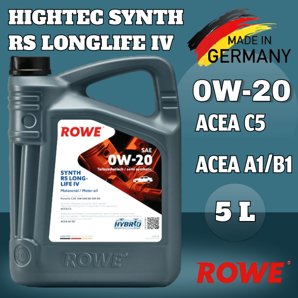 Масло моторное ROWE 0W-20 Синтетическое - купить в интернет-магазине ...