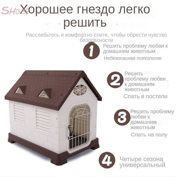 Будка для собак,для собак мелких пород домик купить на OZON по низкой ...