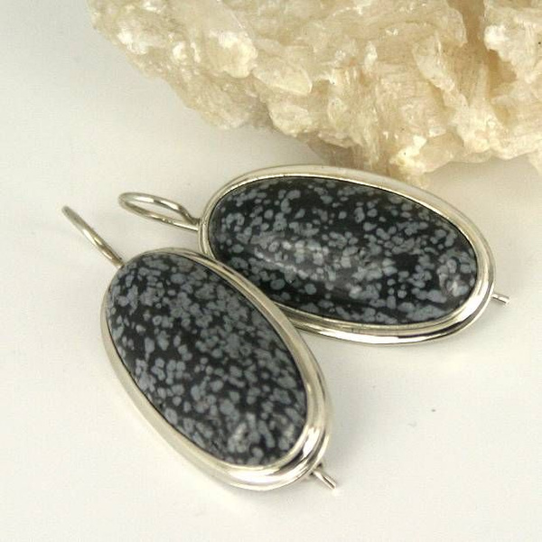 Серьги женские с обсидианом. Нейзильбер. - купить с доставкой по ...