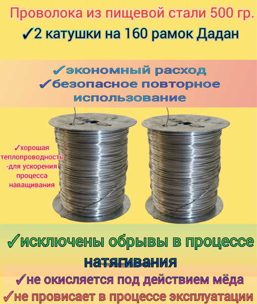Проволока металлическая ПИЩЕВАЯ 500гр, для наващивания/ натягивая ...