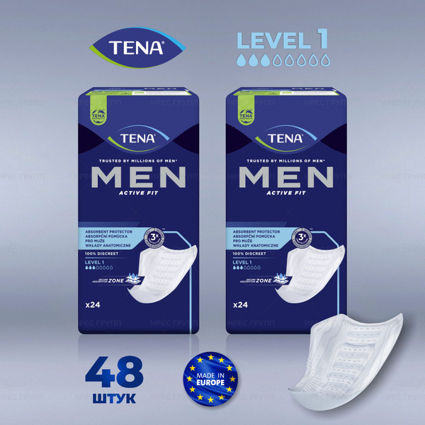 Урологические прокладки для мужчин TENA Men Level 1, 3 капли, 48 шт ...