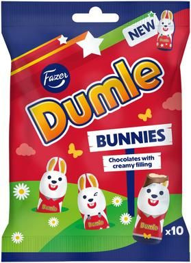 Шоколадные мини зайцы Fazer Dumle Bunnies с начинкой 122 г (из ...