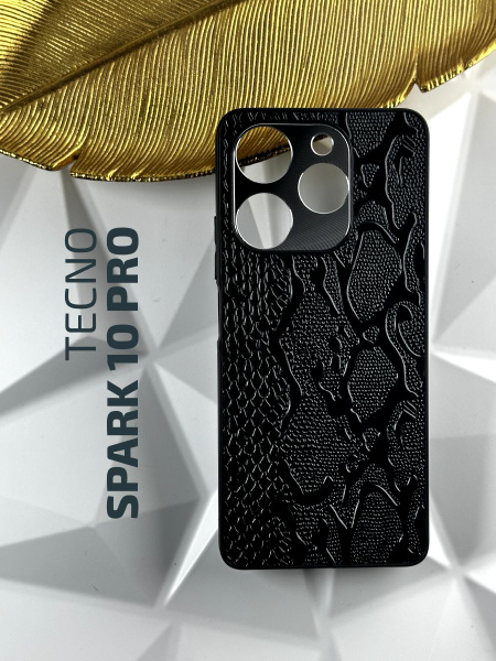Чехол кожаный для Tecno Spark 10 Pro / Техно Спарк 10 Про с защитой ...
