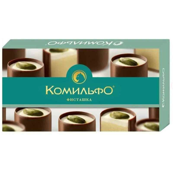 Конфеты шоколадные КОМИЛЬФО с двухслойной начинкой , фисташка , 116 гр ...