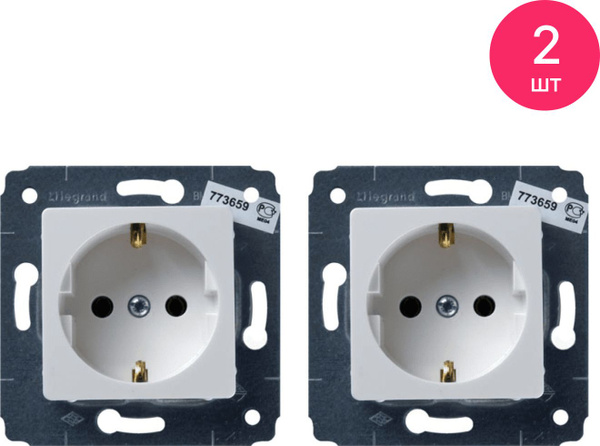 Розетка силовая штепсельная Legrand / Легранд Cariva 2К+3 СП, 16А 250В ...