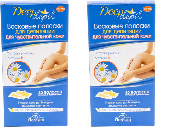 Floresan Восковые полоски для депиляции Deep depil, с ромашкой, 20 ...