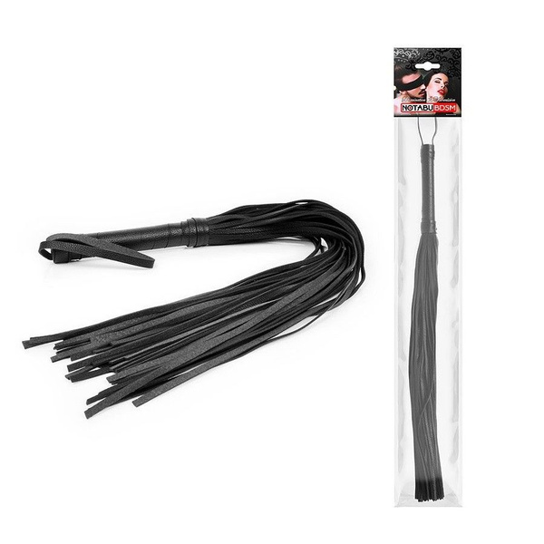 Черная многохвостая плетка с круглой ручкой - 63 см - купить с ...