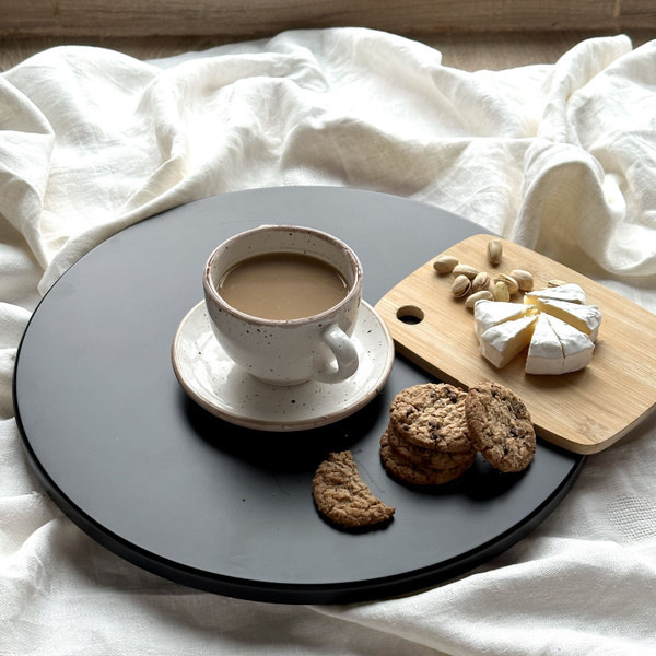 Вращающийся поднос, поворотный столик/тортовница черный 40 см. купить ...