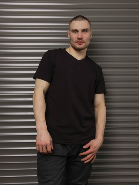 Футболка Алёнушка трикотаж, размер 52, цвет черный, Хлопок - 95% ...