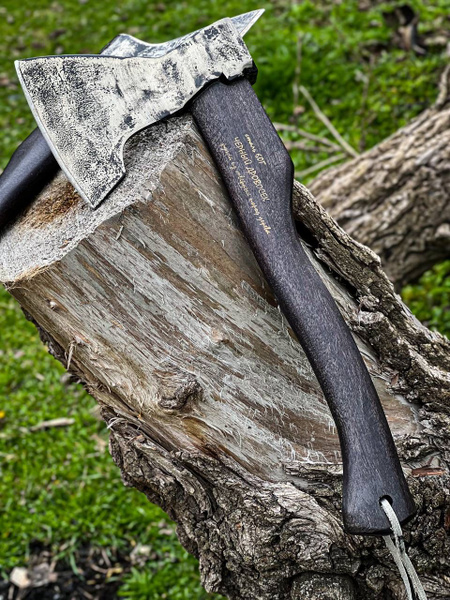 Топор туристический для дров кованый "Дравосек" сталь 65г с ручной ...