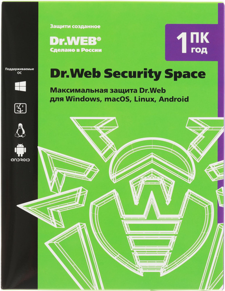Программное Обеспечение DR.Web Security Space 1 ПК / 1 год (BHW-B-12M-1 ...