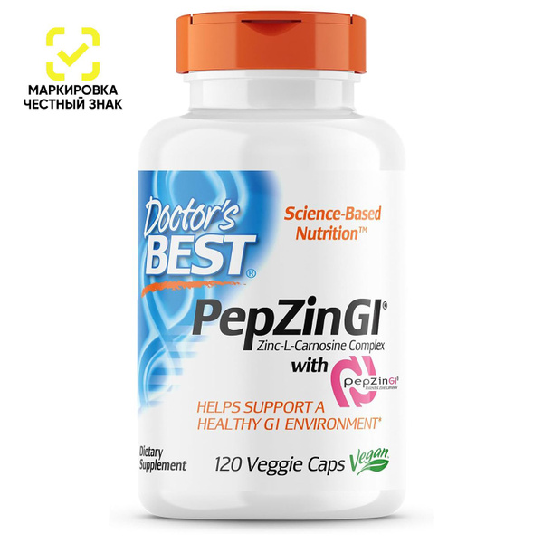 Цинк хелат + Карнозин, PepZin GL Zinc L Carnosine Complex, Doctor's ...