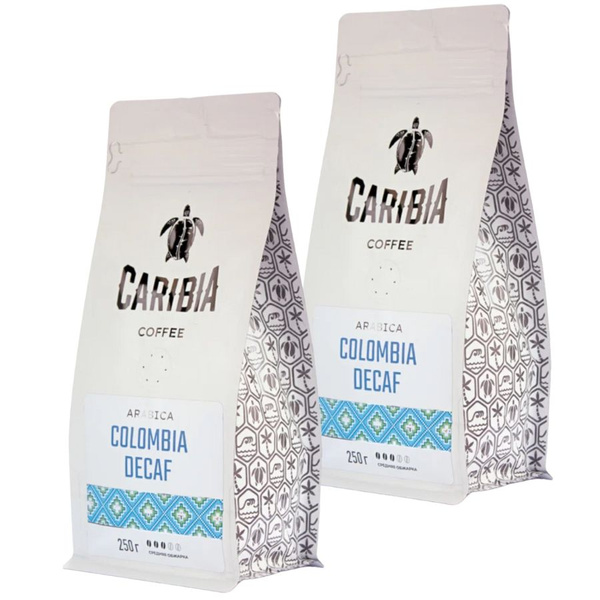 Кофе в зернах Caribia Arabica Colombia Decaf 250 грамм 2 штуки - купить ...