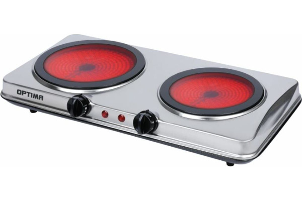 Инфракрасная плита настольная 2 конфорки OPTIMA OTC-221CS, 5 режимов ...