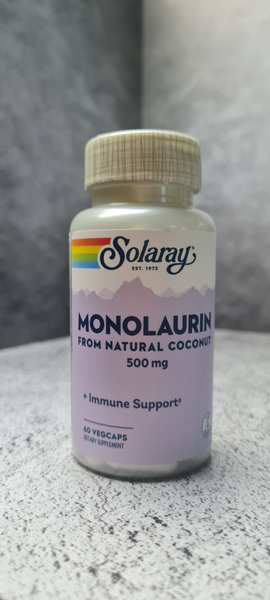 Solaray Monolaurin 500 mg 60 vegcaps Соларэй монолаурин 500 мг 60 ...