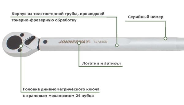 Динамометрический ключ 20-100 Нм 1/2 Jonnesway T27101N - купить с ...