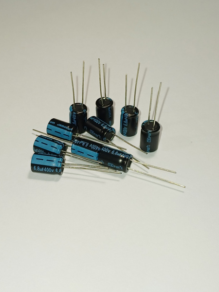 Конденсатор электролитический 6,8 мкф 400 вольт 105 градусов ТК 10шт ...