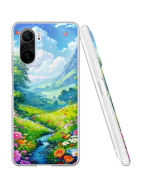 Силиконовый чехол Mcover для Poco F3 (Поко Ф3), Горный ручей - купить с ...