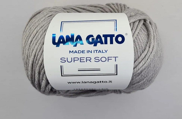 Пряжа Lana Gatto Super Soft 20741-с.серый 2 мотка (Меринос Лана Гатто ...