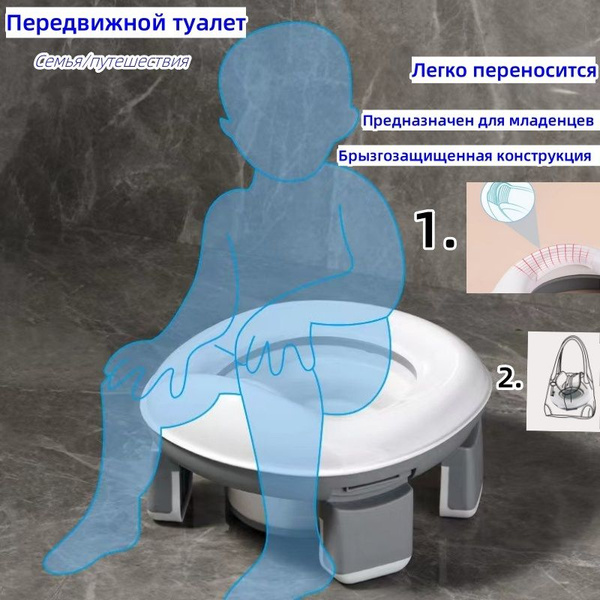 Горшок детский дорожный складной 3в1 накладка на унитаз - купить с ...