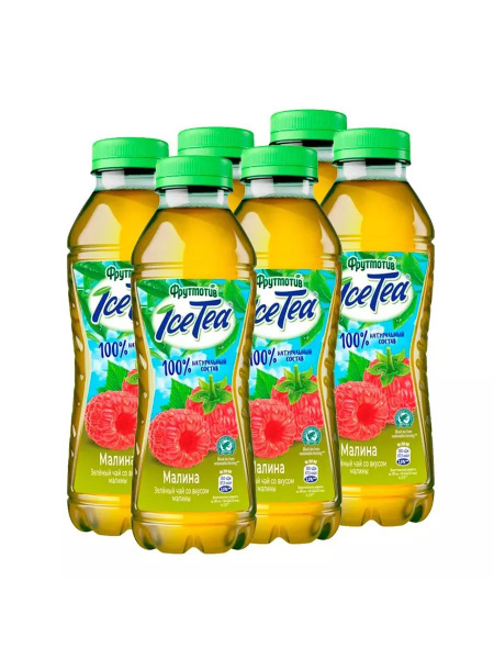 Холодный чай IceTea (АйсТи), зеленый чай малина, 0,5 л. (6шт) - купить ...
