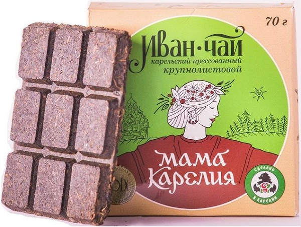 Иван-чай карельский прессованный, крупнолистовой, Мама Карелия, 70г ...