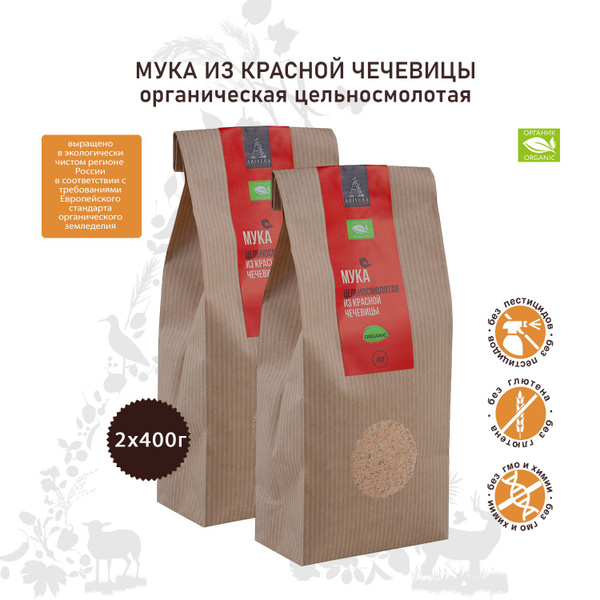 Мука из красной чечевицы БИО АРИВЕРА, 2 шт. по 400 г. - купить с ...