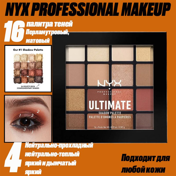 NYX PROFESSIONAL MAKEUP Ultimate Shadow Palette, Палитра теней для век ...