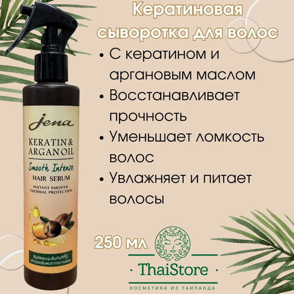 Кератиновая сыворотка для волос Keratin & Argan Oil Smooth Intense Jena ...