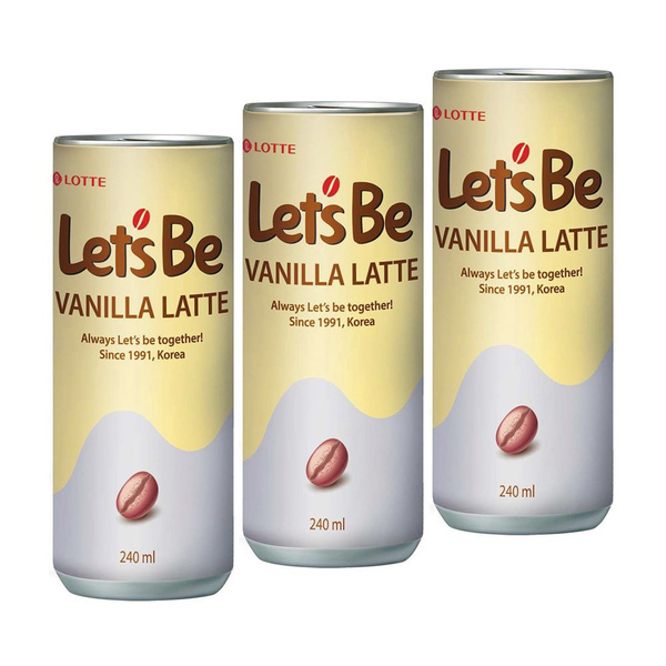 Напиток кофейный Lotte Lets Be Vanilla Latte 3 шт по 240 мл - купить с ...