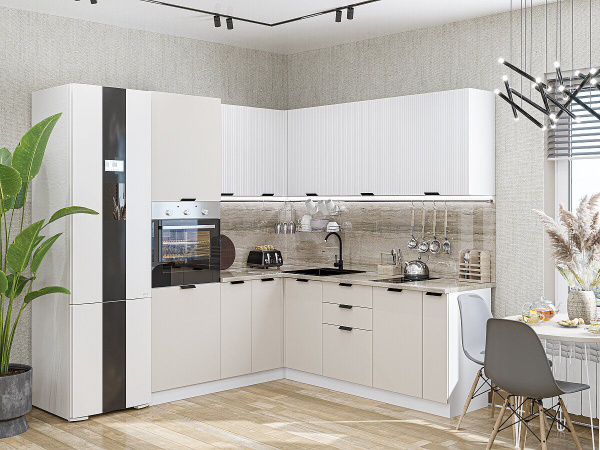 Готовый кухонный гарнитур кухня угловая Евро Лайн-04 2140*1800/2150*600 ...