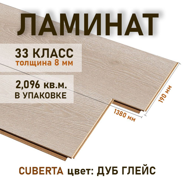 Купить Ламинат Cuberta Family 33 класс, 8 мм, Глейс в интернет-магазине ...