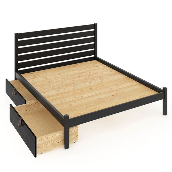 Двуспальная кровать двуспальная Классика из массива сосны со сплошным ...