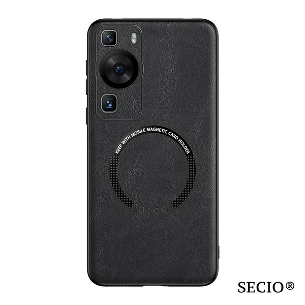 Роскошная кожа чехол для Huawei P60 Pro / Хуавей Р60 Про, MagSafe, для ...