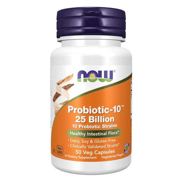 Probiotic-10 25 Billion пробиотик 25 млрд 50 капсул (NOW) - купить с ...