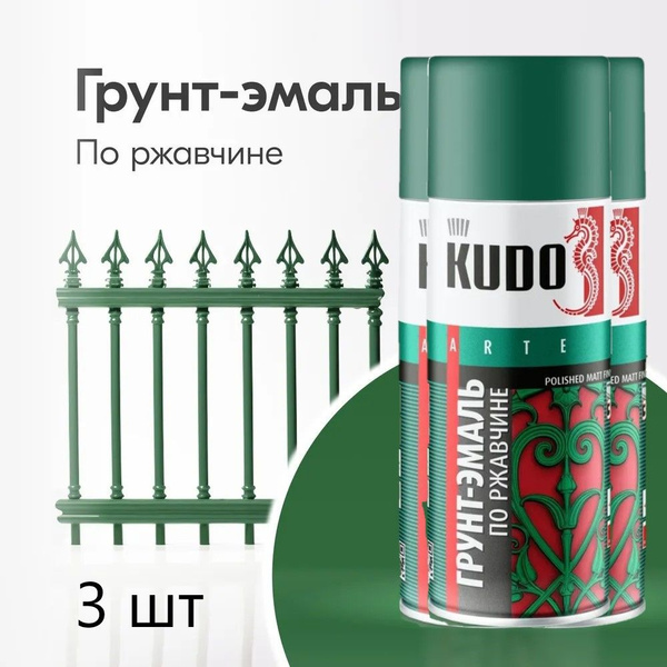 Характеристики Грунт-эмаль 3 в 1 по ржавчине KUDO высокопрочная ...