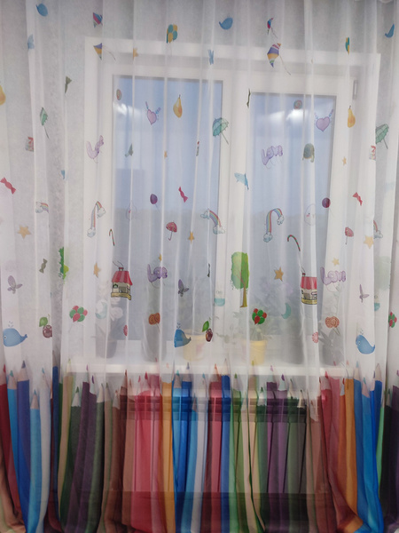 Тюль / вуаль, рисунок карандаши, 240*300 купить на OZON по низкой цене ...