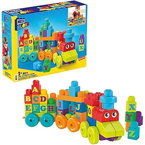 MEGA Bloks - обучающий поезд ABC с 60 кубиками, разнообразное ...