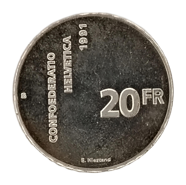 Коллекционная монета 20 франков (francs) Швейцария 1991 год "700 лет ...