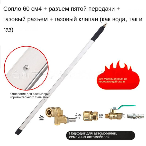 Насадка для мойки радиатора автомобиля (60см)+В комплекте 3 типа ...
