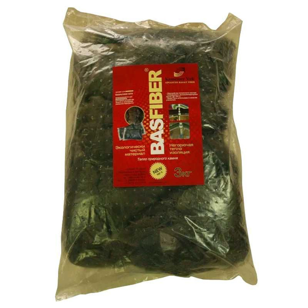 Базальтовая огнеупорная вата BASFIBER 700С, для печей, дымохода бани, 3 ...