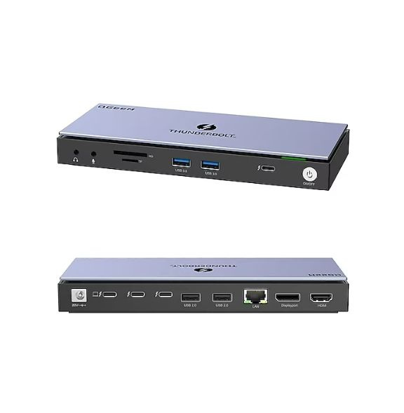 Док-станция QGeeM 16 в 1 Thunderbolt 4, концентратор USB-C, Plug and ...