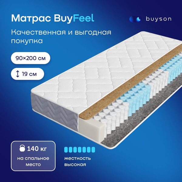 Матрас buyson buyfit независимые пружины 200х160 см