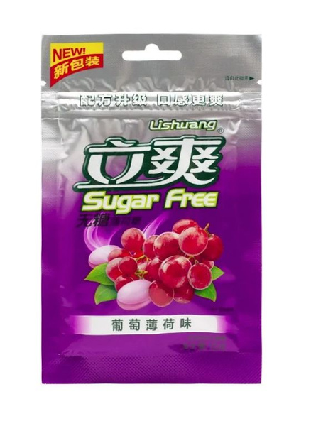 Конфеты Lishuang Sugar Free ВИНОГРАД-МЯТА, 15 г - купить с доставкой по ...