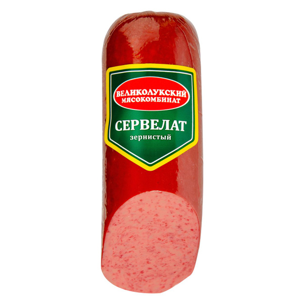 Колбаса МК ВЕЛИКОЛУКСКИЙ сервелат Зернистый варено-копченая, вакуумная ...