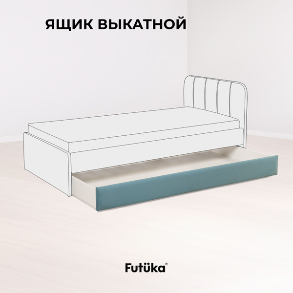 Ящик под кровать выдвижной на колесиках для прямой кровати TEEN, 200x90 ...