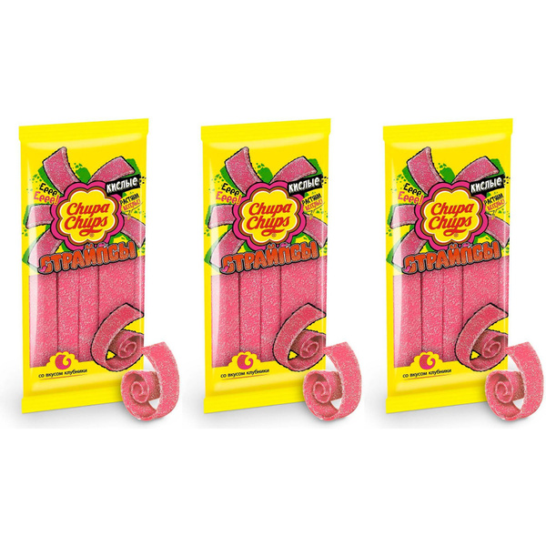 Мармелад Chupa Chups страйпсы жевательный 120 г, набор: 3 штуки купить ...