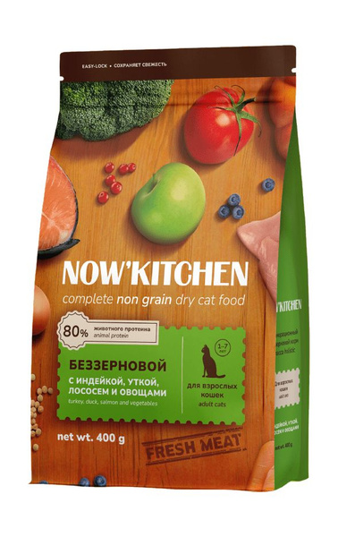 NOW'KITCHEN Turkey, Duck&Salmon, Adult - Беззерновой корм для взрослых ...