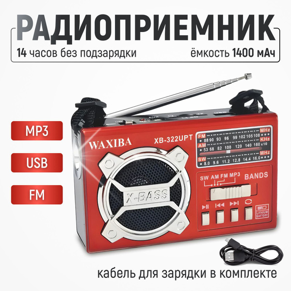 Компактный радиоприемник от сети и батареек REMIZOFF Колонка с радио ...