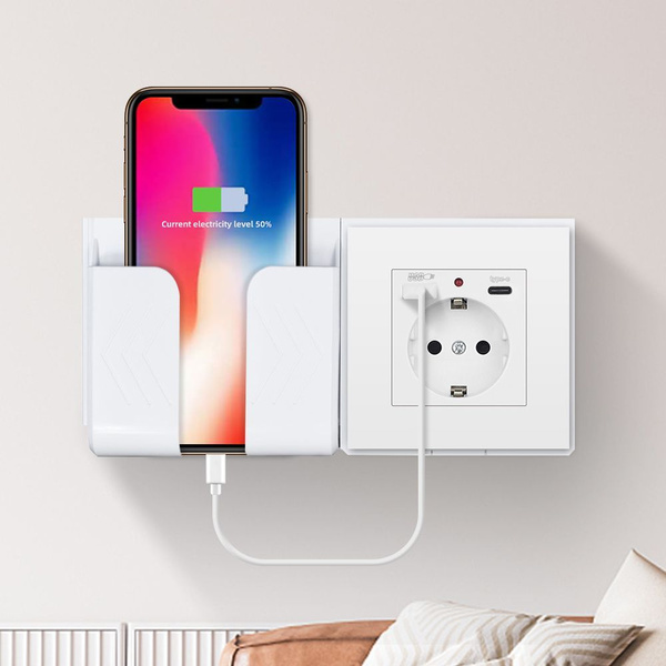 Розетка белая с usb и type c,с электрической розеткой VISWE,+ подставка ...